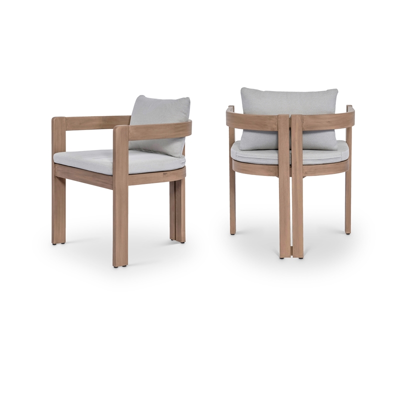 Meridian Furniture Newport Grey Water Resistant Fabric Patio Dining Chair