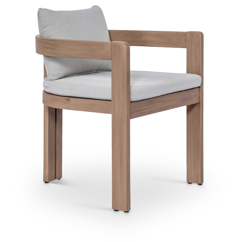 Meridian Furniture Newport Grey Water Resistant Fabric Patio Dining Chair