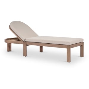 Meridian Furniture Newport Beige Water Resist Fabric Patio Lounge Chair w/ Cover