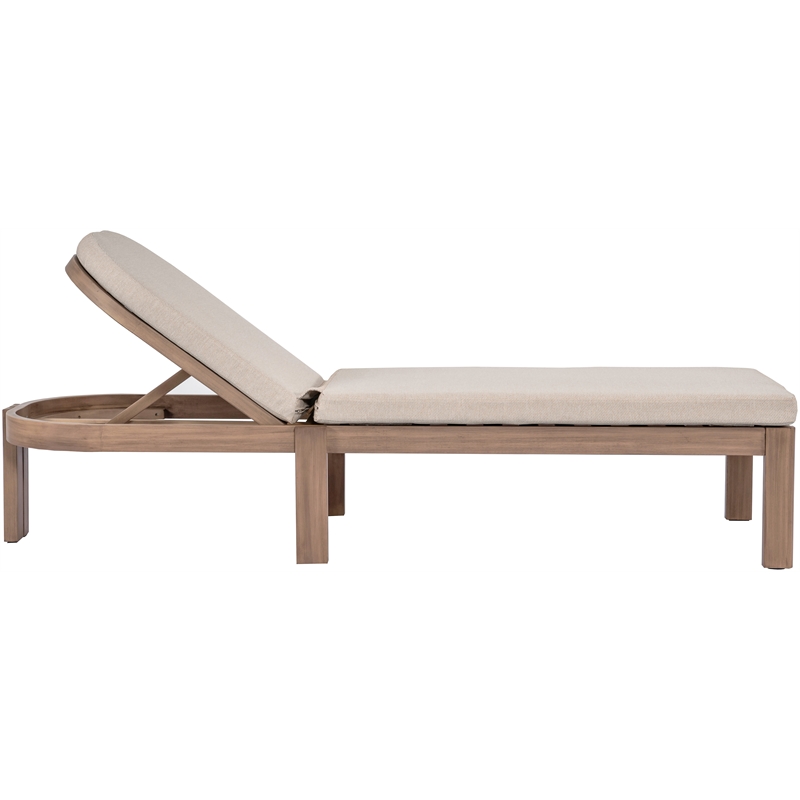 Meridian Furniture Newport Beige Water Resist Fabric Patio Lounge Chair w/ Cover