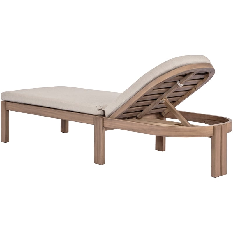 Meridian Furniture Newport Beige Water Resist Fabric Patio Lounge Chair w/ Cover