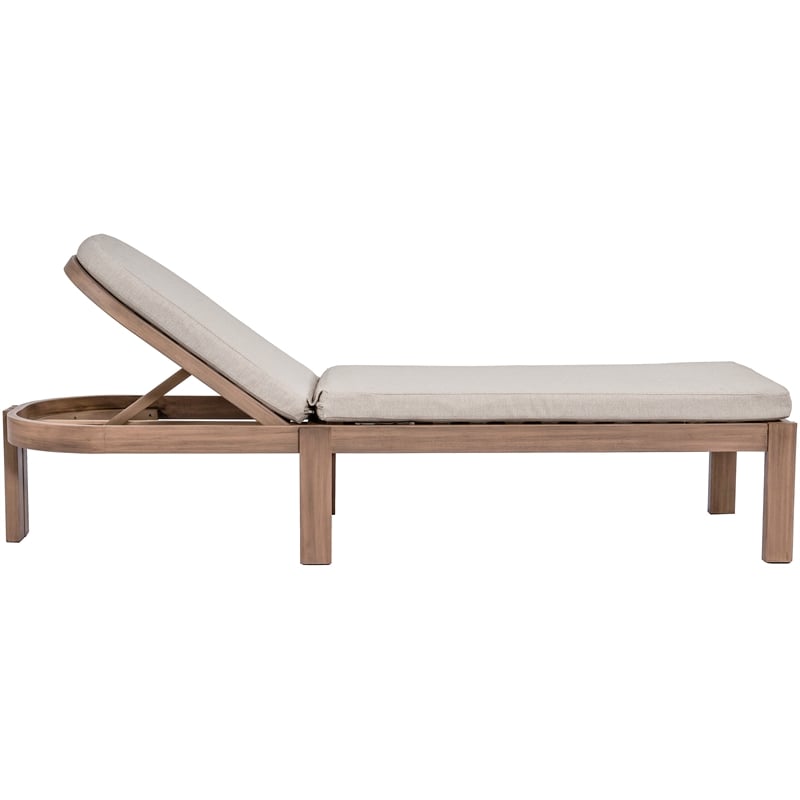 Meridian Furniture Newport Beige Water Resist Fabric Patio Lounge Chair w/ Cover