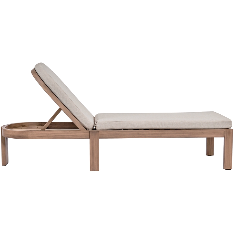 Meridian Furniture Newport Beige Water Resist Fabric Patio Lounge Chair w/ Cover