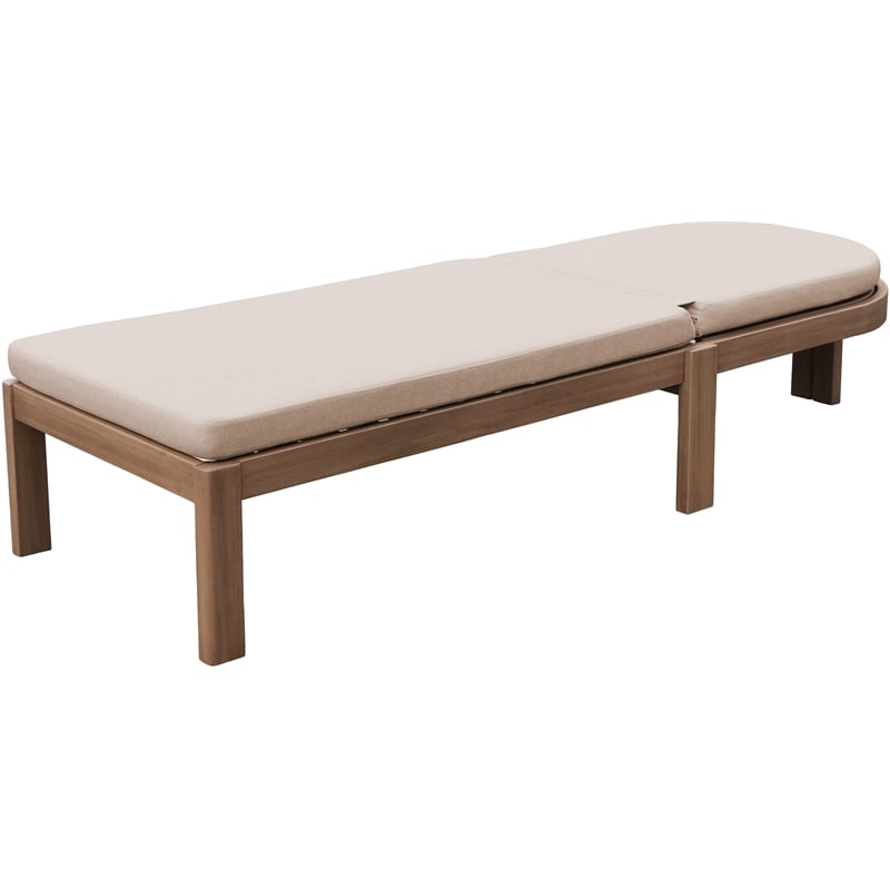 Meridian Furniture Newport Beige Water Resist Fabric Patio Lounge Chair w/ Cover