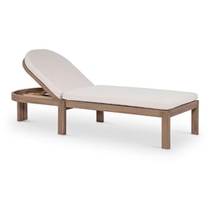 Meridian Furniture Newport Cream Water Resist Fabric Patio Lounge Chair w/ Cover