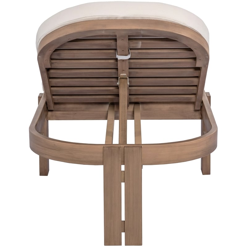 Meridian Furniture Newport Cream Water Resist Fabric Patio Lounge Chair w/ Cover