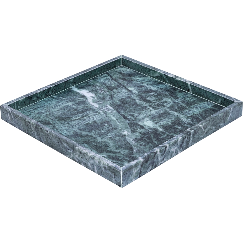 Meridian Furniture Barletta Green Square Marble Tray