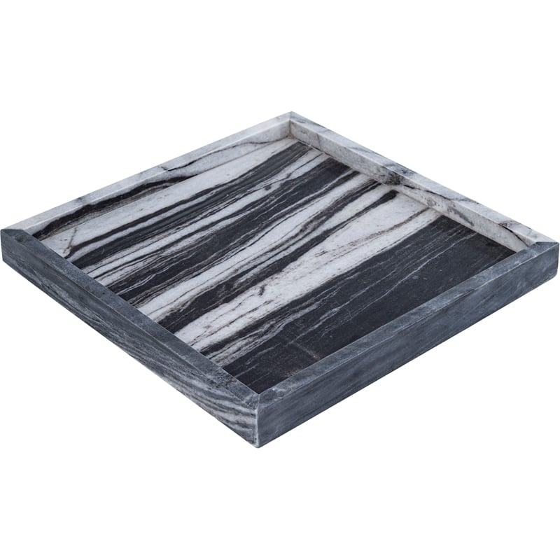 Meridian Furniture Barletta Panda Square Marble Tray