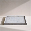 Meridian Furniture Barletta White Square Marble Tray