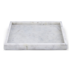 Meridian Furniture Barletta White Square Marble Tray