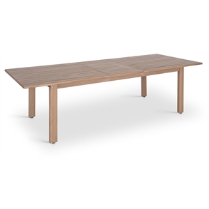 Meridian Furniture Newport 86.75&quot - 108&quot Acacia Wood Patio Dining Table w/ Cover