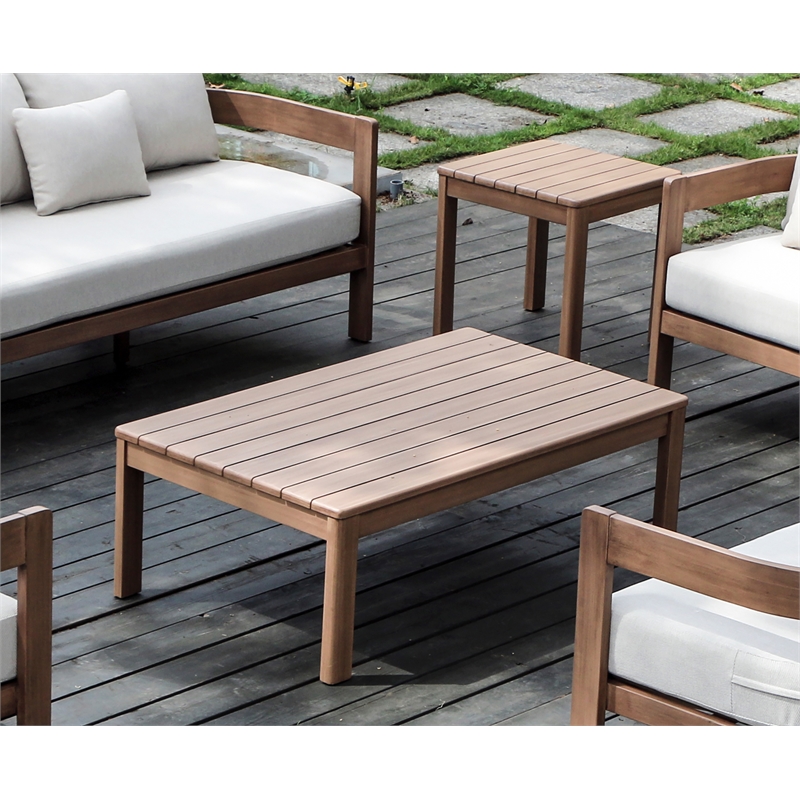 Meridian Furniture Newport Natural Acacia Wood Patio End Table