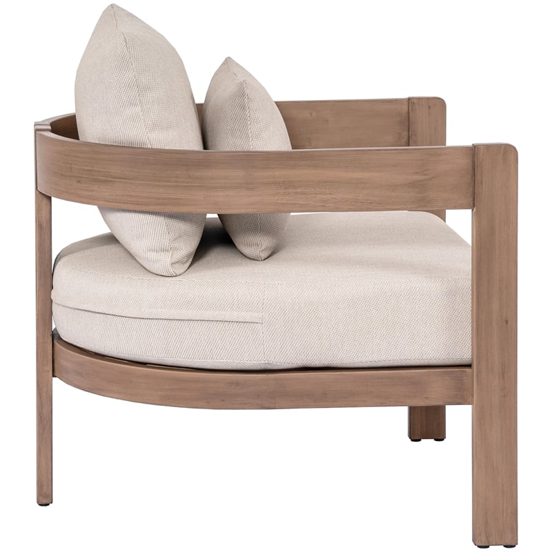 Meridian Furniture Newport Beige Water Resist Fabric Patio Chair w/ Cover