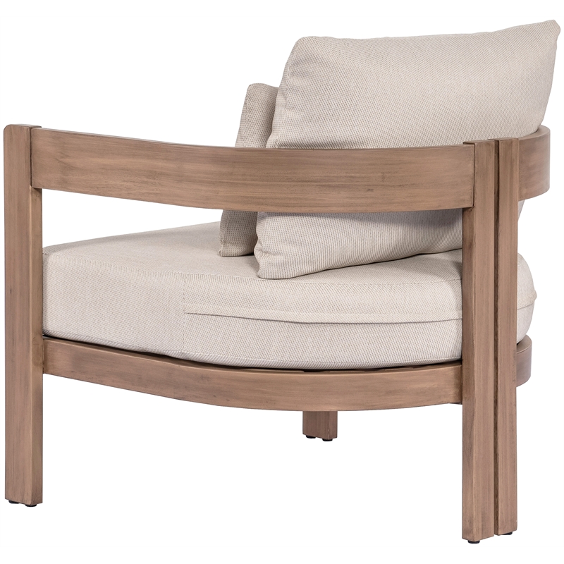 Meridian Furniture Newport Beige Water Resist Fabric Patio Chair w/ Cover