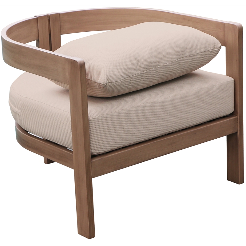Meridian Furniture Newport Beige Water Resist Fabric Patio Chair w/ Cover