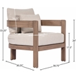 Meridian Furniture Newport Beige Water Resist Fabric Patio Chair w/ Cover