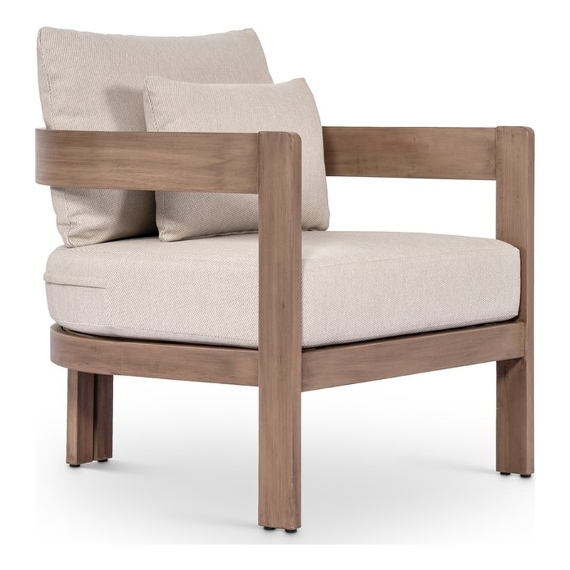 Meridian Furniture Newport Beige Water Resist Fabric Patio Chair w/ Cover