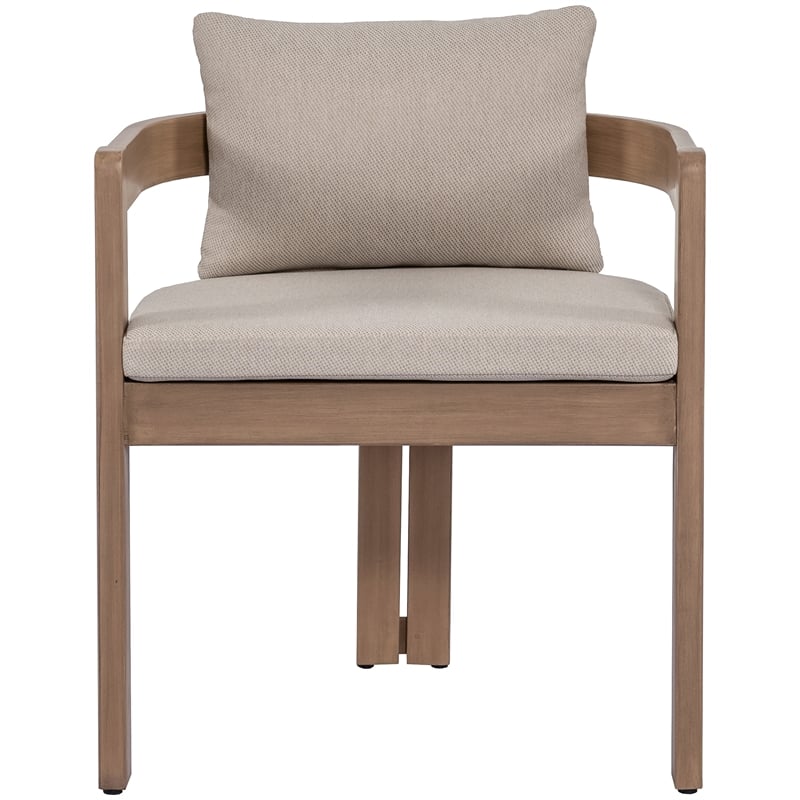 Meridian Furniture Newport Beige Water Resistant Fabric Patio Dining Chair
