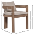 Meridian Furniture Newport Beige Water Resistant Fabric Patio Dining Chair