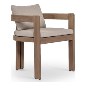 Meridian Furniture Newport Beige Water Resistant Fabric Patio Dining Chair