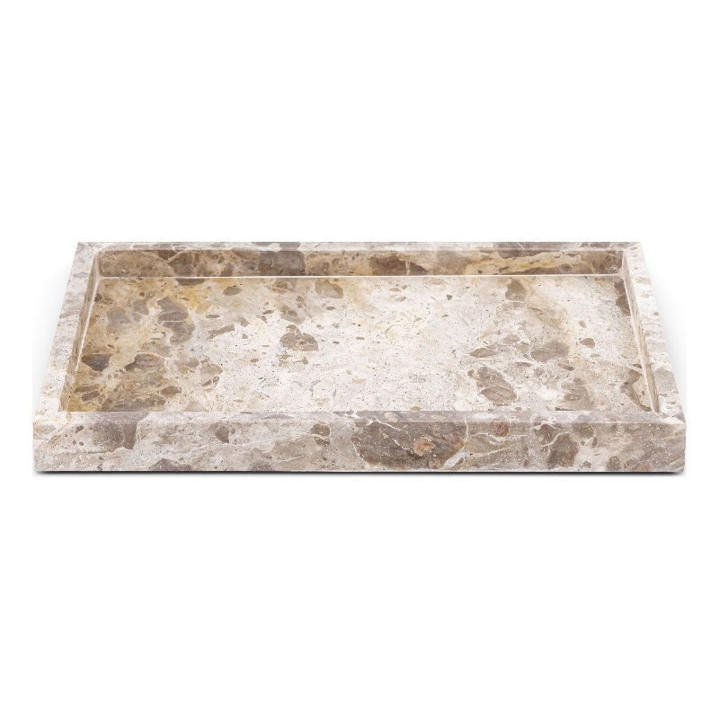 Meridian Furniture Barletta Beige Rectangular Marble Tray