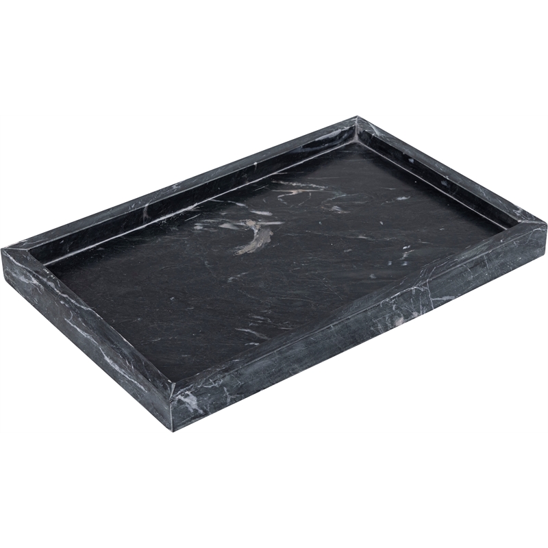 Meridian Furniture Barletta Black Rectangular Marble Tray