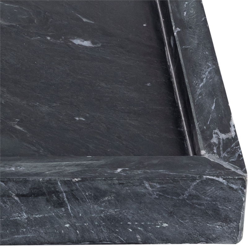 Meridian Furniture Barletta Black Rectangular Marble Tray
