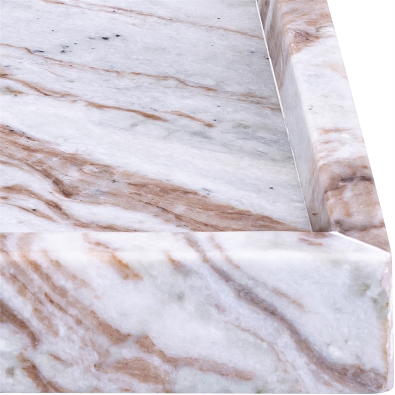 Meridian Furniture Barletta Brown Rectangular Marble Tray