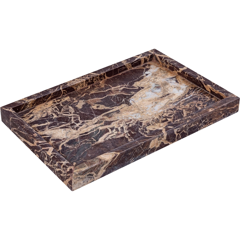 Meridian Furniture Barletta Cherry Rectangular Marble Tray