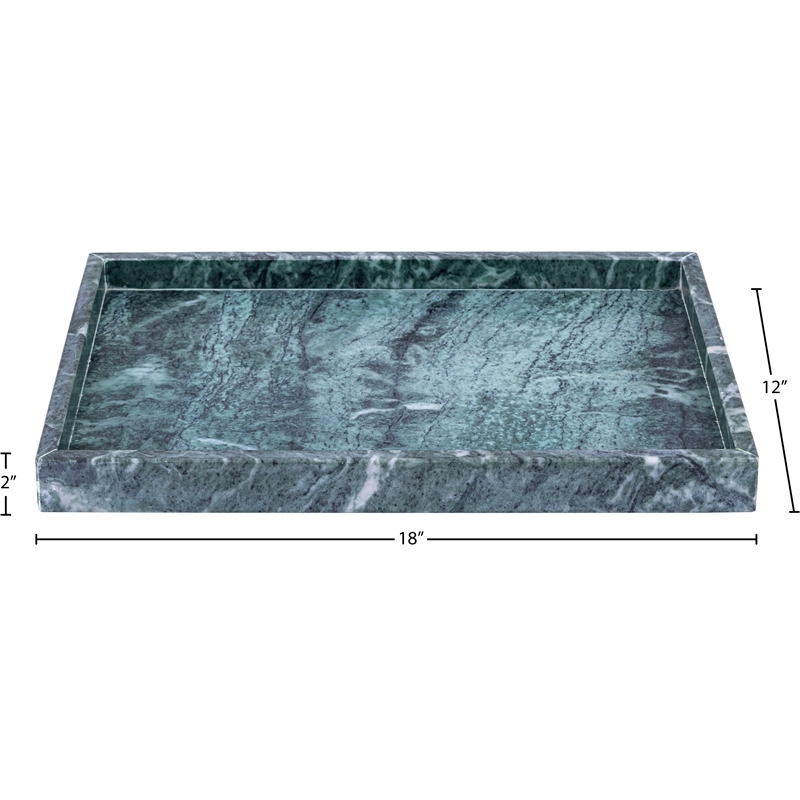 Meridian Furniture Barletta Green Rectangular Marble Tray