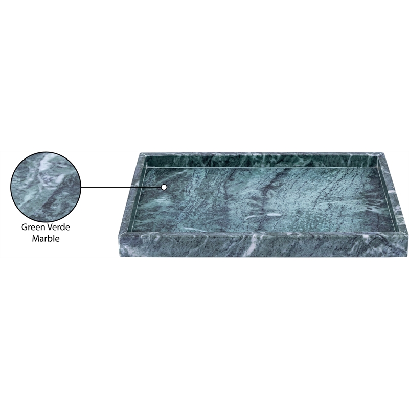 Meridian Furniture Barletta Green Rectangular Marble Tray