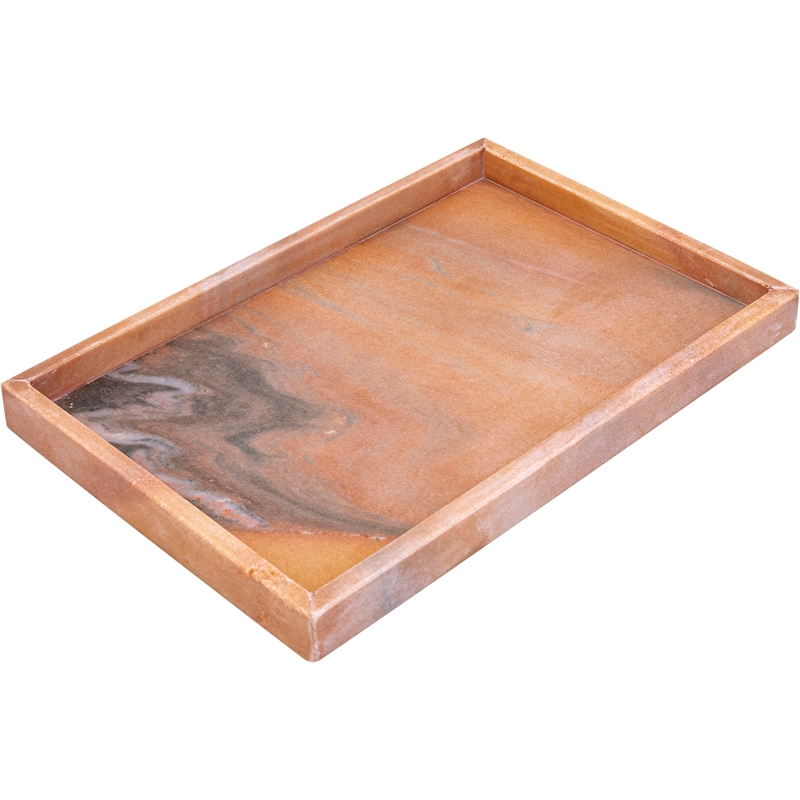 Meridian Furniture Barletta Pink Rectangular Marble Tray
