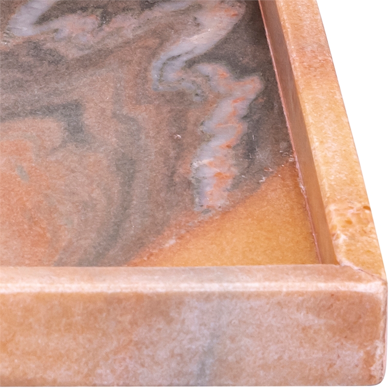Meridian Furniture Barletta Pink Rectangular Marble Tray