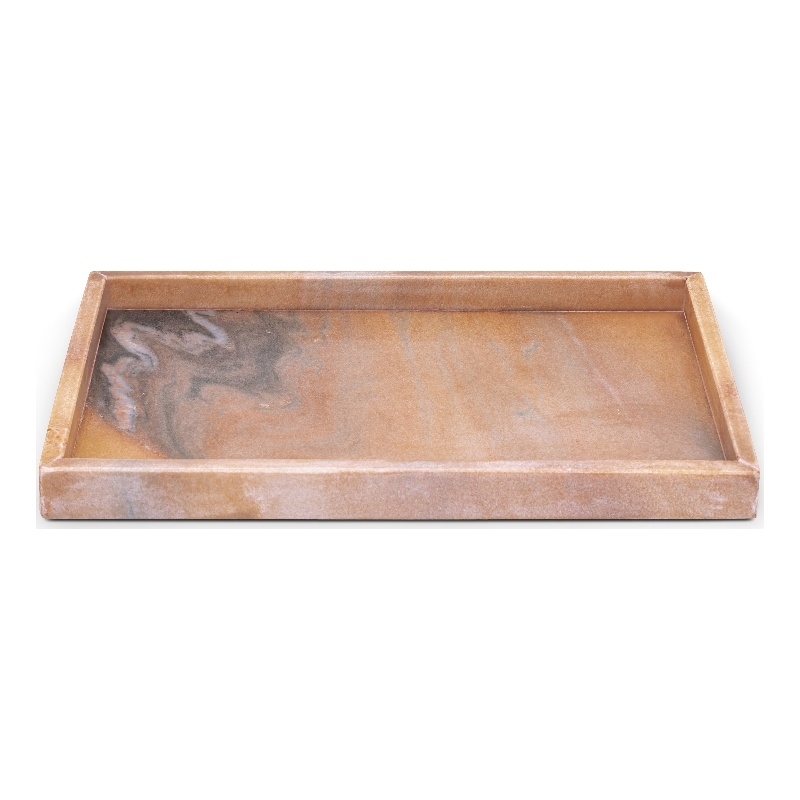 Meridian Furniture Barletta Pink Rectangular Marble Tray