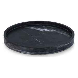 Meridian Furniture Barletta Black Round Marble Tray