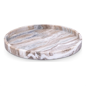 Meridian Furniture Barletta Brown Round Marble Tray