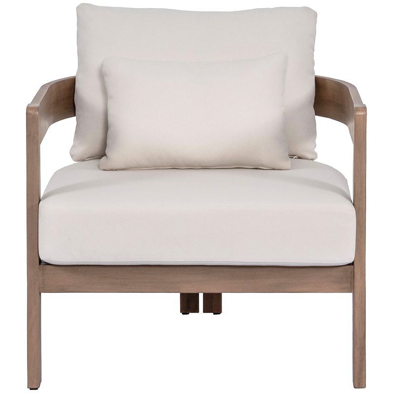 Meridian Furniture Newport Cream Water Resist Fabric Patio Chair w/ Cover