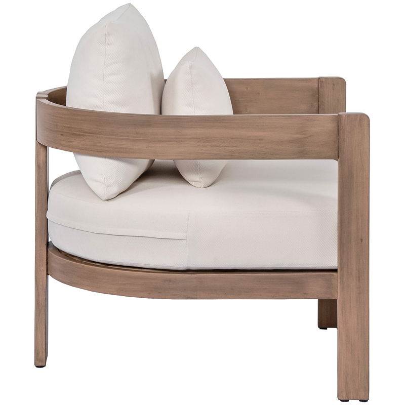 Meridian Furniture Newport Cream Water Resist Fabric Patio Chair w/ Cover