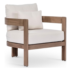 Meridian Furniture Newport Cream Water Resist Fabric Patio Chair w/ Cover