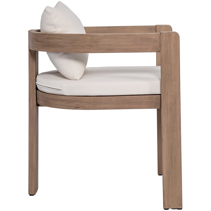 Meridian Furniture Newport Cream Water Resistant Fabric Patio Dining Chair