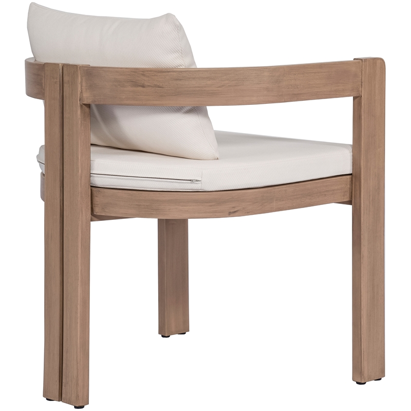 Meridian Furniture Newport Cream Water Resistant Fabric Patio Dining Chair