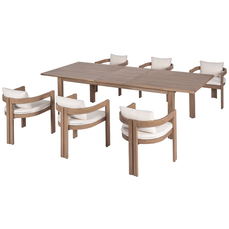 Meridian Furniture Newport Cream Water Resistant Fabric Patio Dining Chair