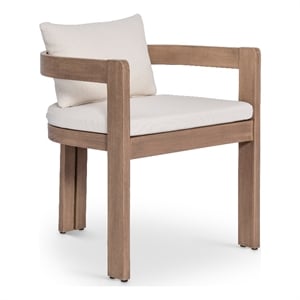 Meridian Furniture Newport Cream Water Resistant Fabric Patio Dining Chair
