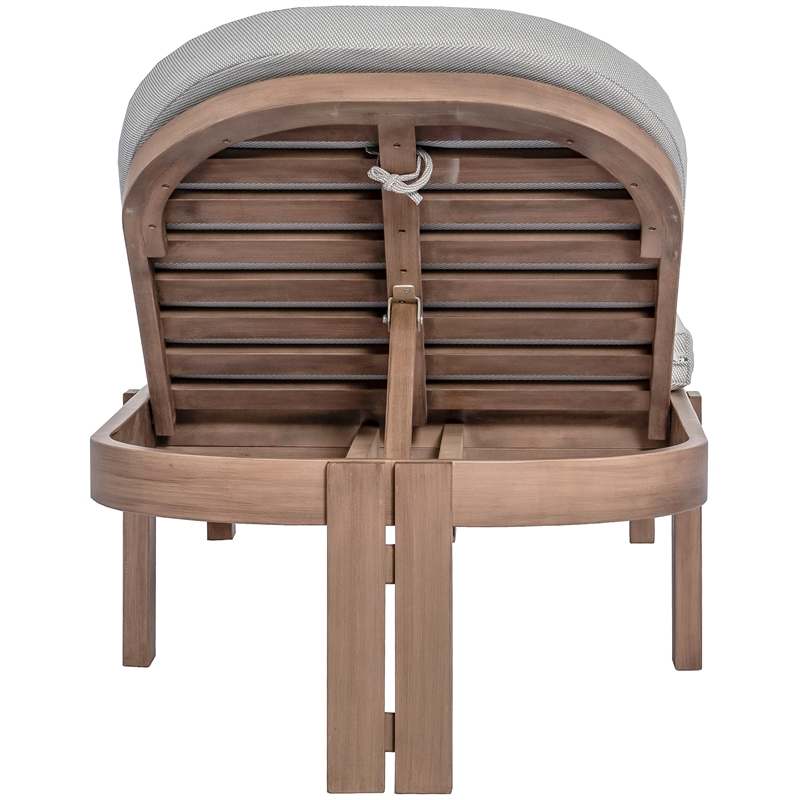 Meridian Furniture Newport Grey Water Resist Fabric Patio Lounge Chair w/ Cover