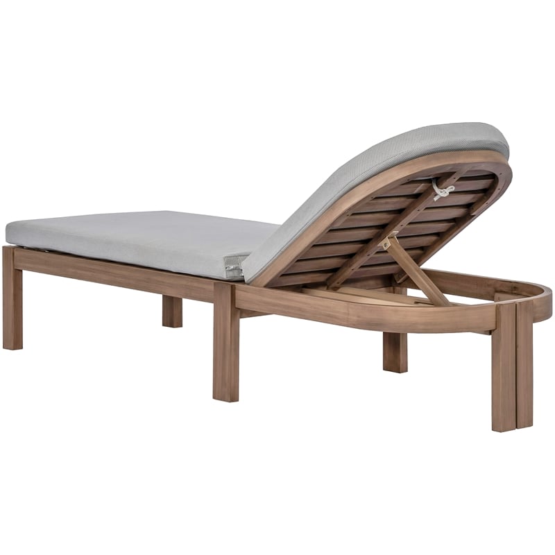 Meridian Furniture Newport Grey Water Resist Fabric Patio Lounge Chair w/ Cover