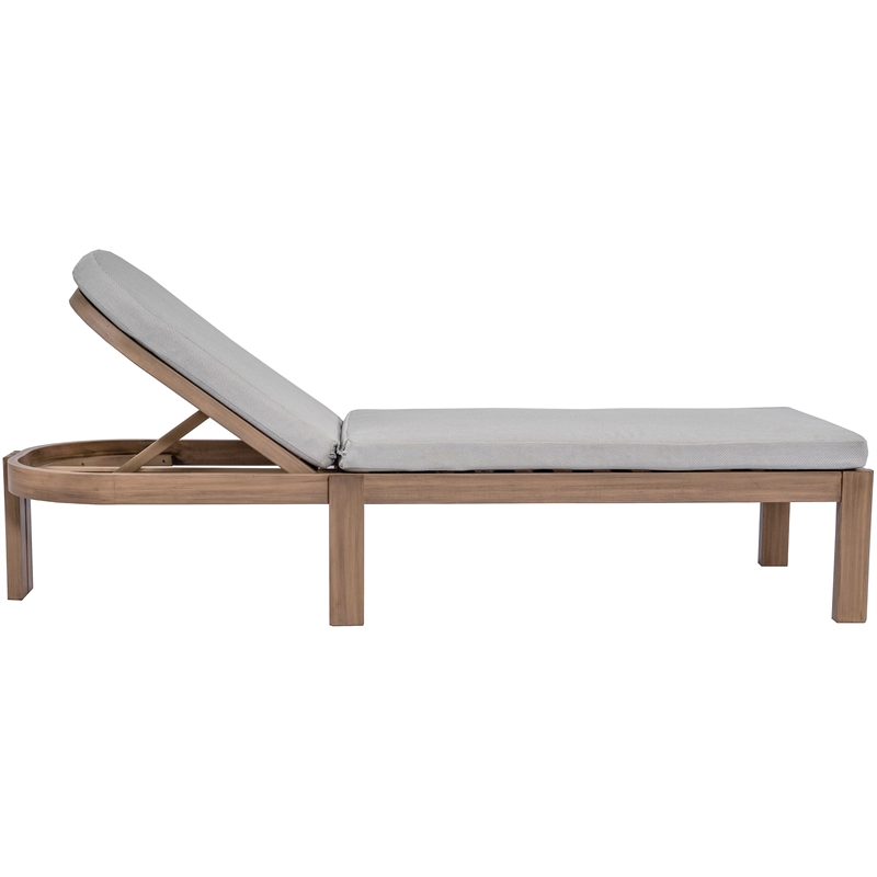 Meridian Furniture Newport Grey Water Resist Fabric Patio Lounge Chair w/ Cover
