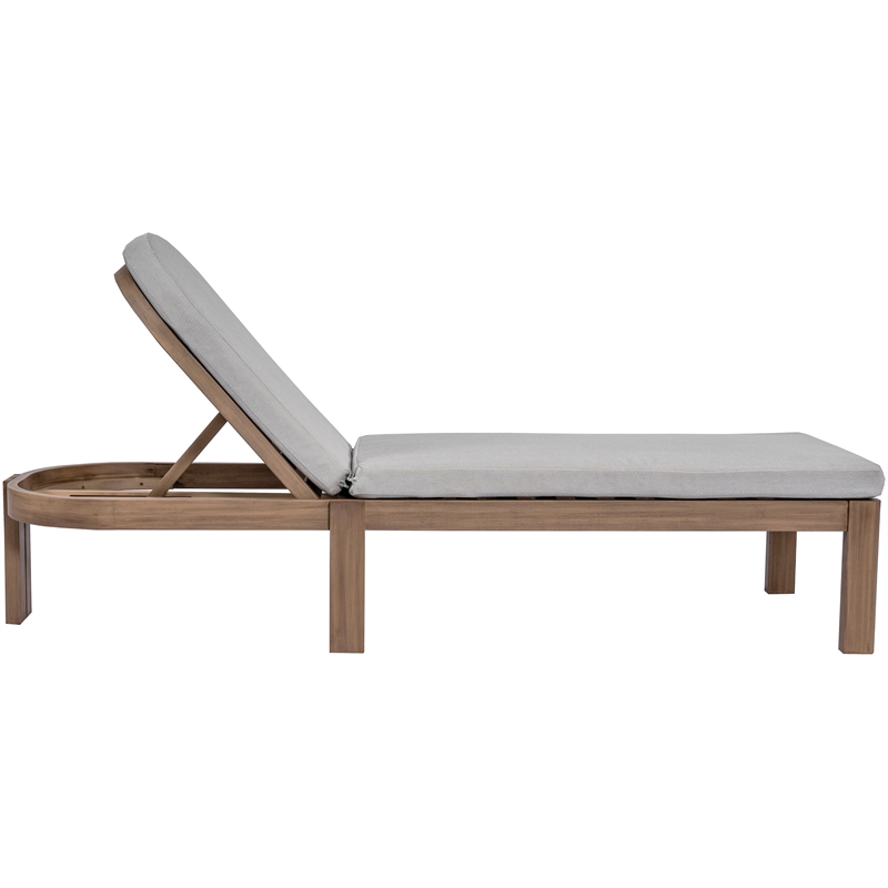Meridian Furniture Newport Grey Water Resist Fabric Patio Lounge Chair w/ Cover