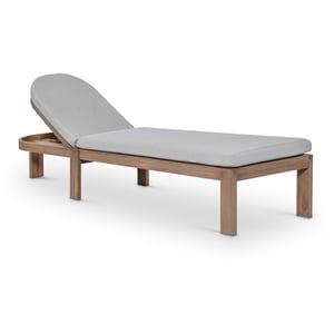 Meridian Furniture Newport Grey Water Resist Fabric Patio Lounge Chair w/ Cover