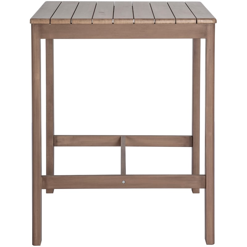 Meridian Furniture Newport Acacia Wood Patio Square Bar Table w/ Cover