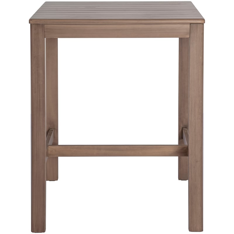 Meridian Furniture Newport Acacia Wood Patio Square Bar Table w/ Cover